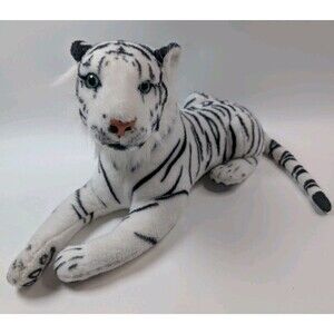 Tiger Tale Toys Realistic White Tiger Plush 30” VIAHART 2017 Room Decor Piece